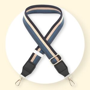 🆕 Adjustable Navy Blue Stripe Replacement Strap - Purse, Bag, Camera, Guitar